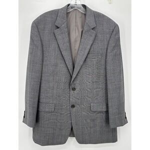 Lauren Ralph Lauren Wool Blazer Sport Coat 42R Gray Plaid Classic Fit Jacket